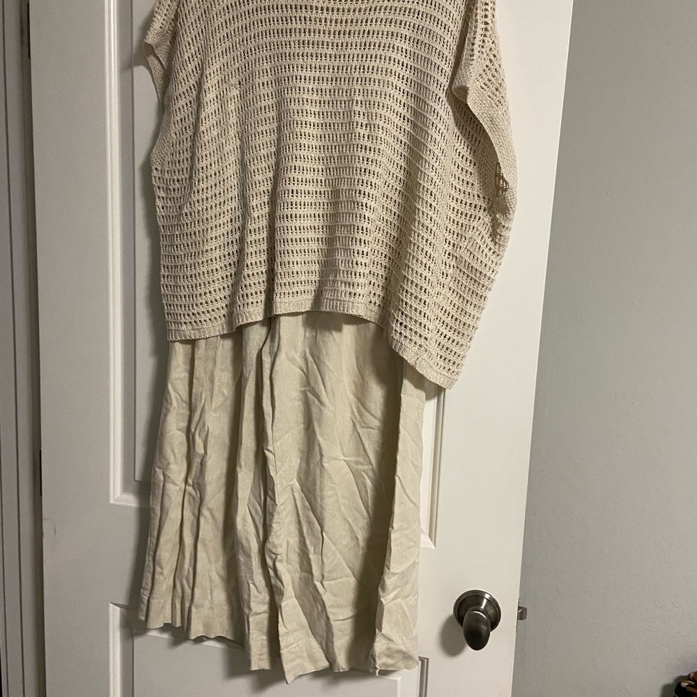 Cream Knit Top and Pants Set